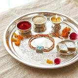 Handmade Silver Rakhi with Natural Abalone Shell