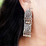 Adya Silver Oxidised Earring