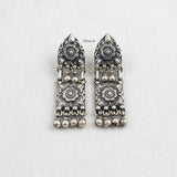 boho oxidised silver earrings statement jewellery