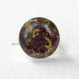 Agate Round Silver Ring