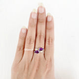 Amethyst Adjustable Facetted Silver Ring