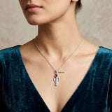 925 Silver Amethyst Angel Pendant with natural purple gemstone