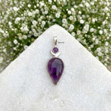 Amethyst Chand Silver Pendant