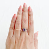 Amethyst Dainty Silver Ring