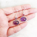 Amethyst Drop Silver Earring