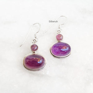 Amethyst Drop Silver Earring