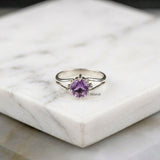 925 silver amethyst facetted ring India