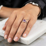 natural amethyst sterling silver gemstone ring
