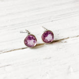 Amethyst Facetted Round Silver Stud