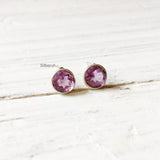 Amethyst Facetted Round Silver Stud