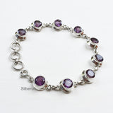 Amethyst Facetted Silver Bracelet