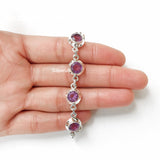 Amethyst Facetted Silver Bracelet