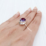 Amethyst Facetted Silver Ring