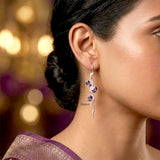 925 sterling silver snake earrings purple gemstone India