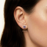 faceted amethyst stud earrings sterling silver