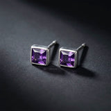 square amethyst earrings sterling silver
