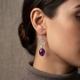 silver amethyst earrings India