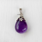 Amethyst Filigree Silver Drop Pendant