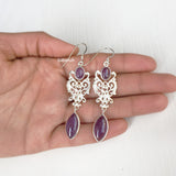 Amethyst Filigree Silver Earring