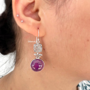 Amethyst Filigree Silver Earring