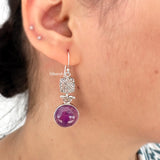 Amethyst Filigree Silver Earring