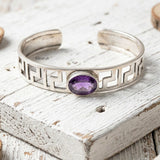 925 sterling silver greek design amethyst kada India