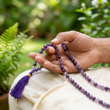 Amethyst Japa Mala with 108 natural gemstone beads