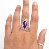 handcrafted jali work silver gemstone ring
