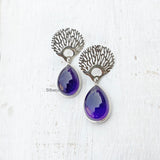 Amethyst Jali Silver Drop Earring