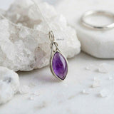 Amethyst Knot Marquise Silver Pendant