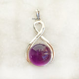 Amethyst Knot Silver Pendant