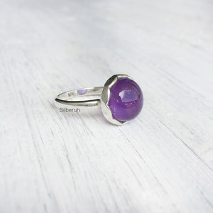 Amethyst Knot Silver Ring