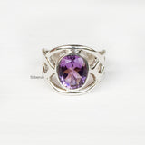 Amethyst Knot Silver Ring