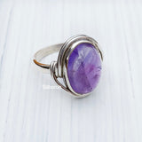 Amethyst Knot Silver Ring