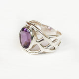 Amethyst Knot Silver Ring