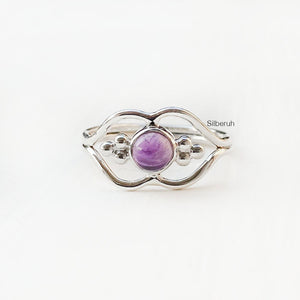 Amethyst Lip Silver Ring