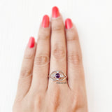 Amethyst Lip Silver Ring