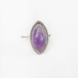 Amethyst Marquise Knotted Silver Ring