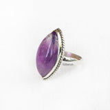 Amethyst Marquise Knotted Silver Ring