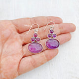 Amethyst Oval Silver Earring