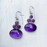 Amethyst Oval Silver Earring