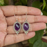 Amethyst Oval Silver Earring