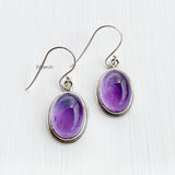 Amethyst Oval Silver Earring