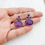 Amethyst Oval Silver Earring