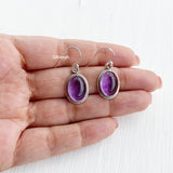 Amethyst Oval Silver Earring