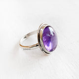 Amethyst Oval Silver Ring