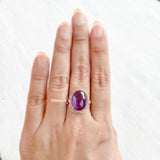 Amethyst Oval Silver Ring