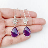 Amethyst Phool Silver Earring