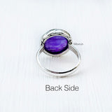 Amethyst Round Knotted Silver Ring