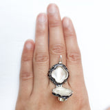 Amethyst Round Poison Box Silver Ring